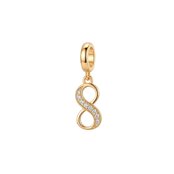 Christina Eternity Hanger charm – forgyldt sølv, 4 mm til sølvarmbånd og Slim læder
